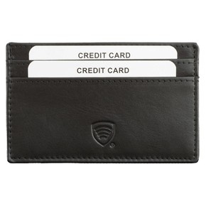 Skórzane etui ochronne na karty kredytowe oraz zbliżeniowe z okienkiem (Czarny)