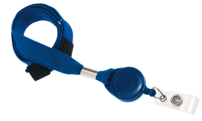 Szeroka 16mm bezpieczna smycz na szyję + brelok typu jojo (Niebieski)